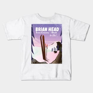 Brian Head Ski Utah Ski poster Kids T-Shirt